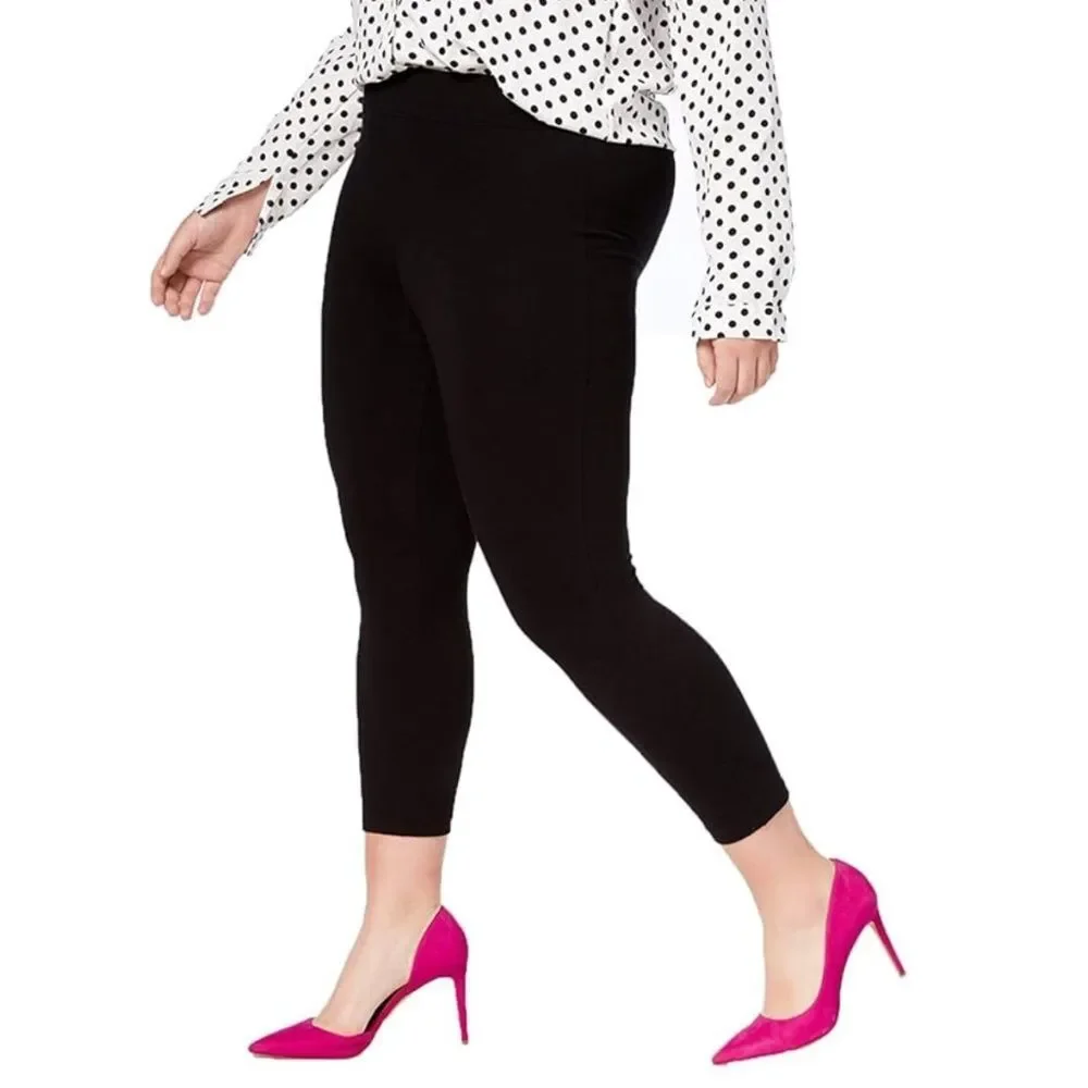 HUE Women's Plus Black Capri Leggings ( 3X)